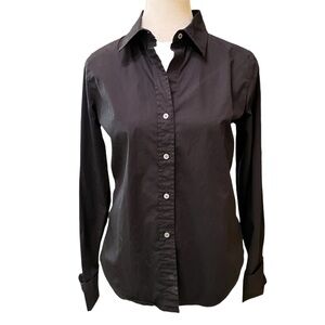 Vintage GAP Stretch Cotton Black Fitted Oxford blouse. Size Small.